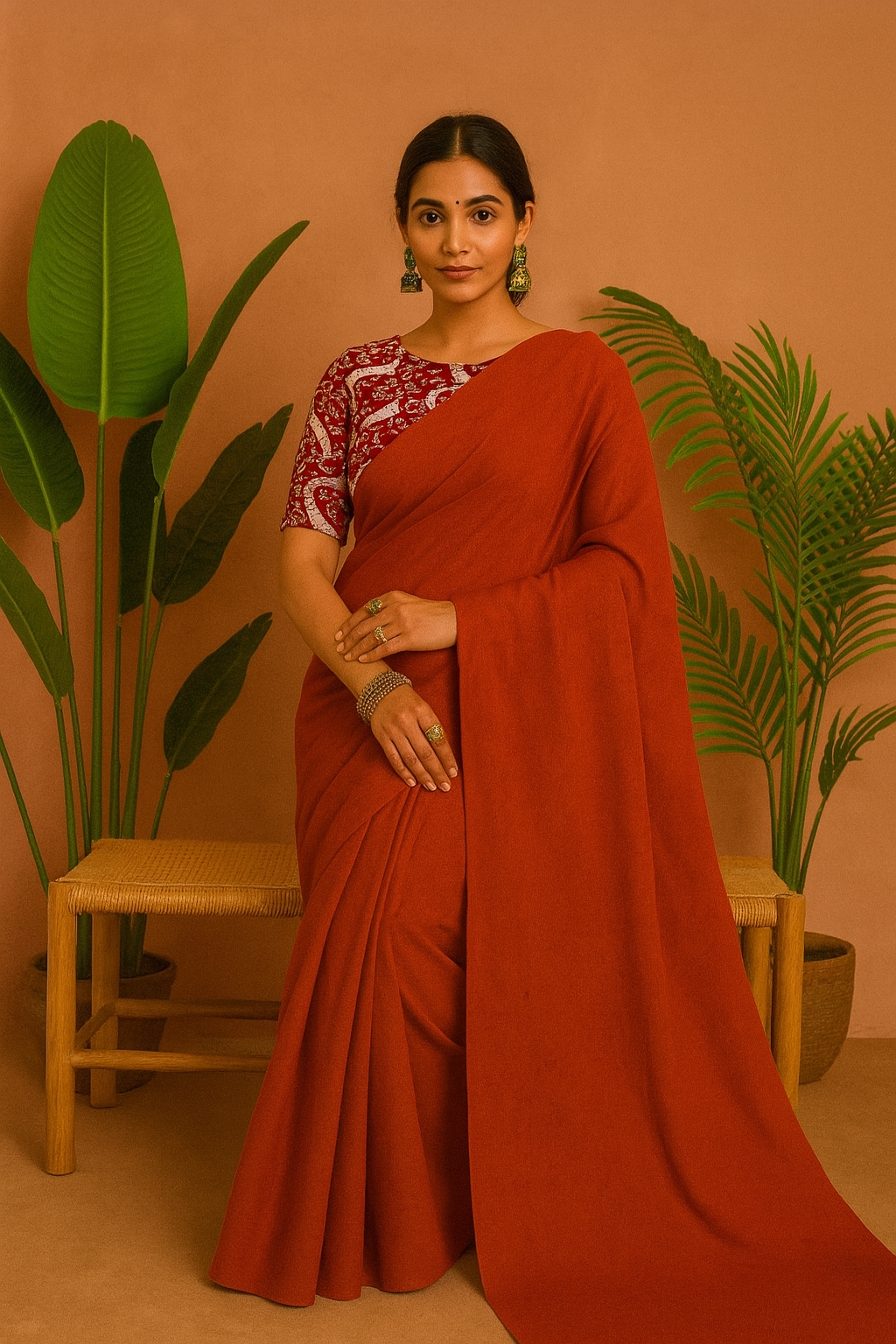 Khadi Cotton Saree with Blouse Piece